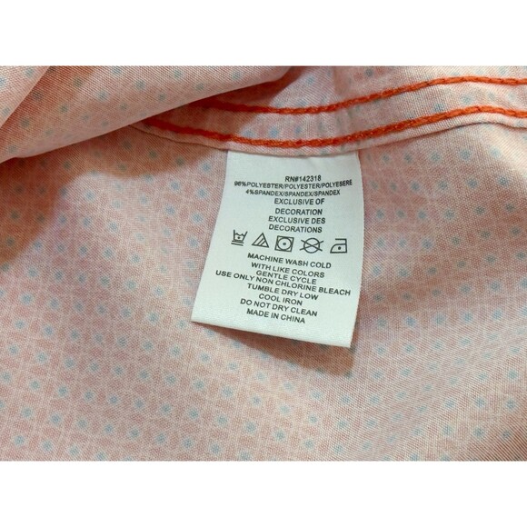 NICK GRAHAM Men's Short Sleeve Button Down Stretch Modern Fit Pink Shirt Medium - Picture 5 of 6